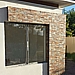 Exterior wall with stone cladding
